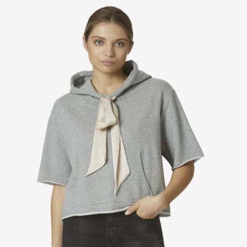 Avec les filles Le Sport | Flared Hoodie gray